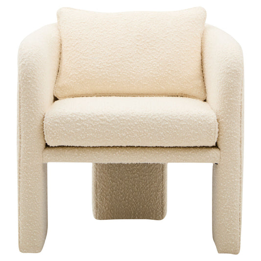 Ozzero Ivory Boucle Fabric Armchair