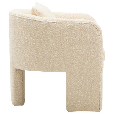 Ivory Boucle Curved Armchair | Ozzero