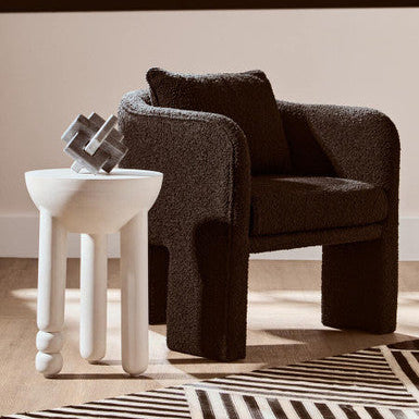 Ozzero Black Boucle Curved Armchair