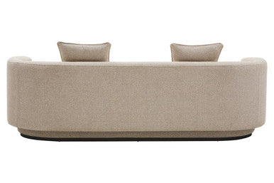 3 Seater Ivory Linen Curved Sofa, Oratino