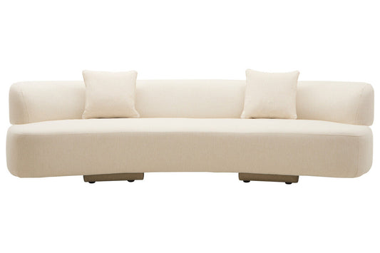 Ozzano Cream Linen Fabric 3 Seater Sofa
