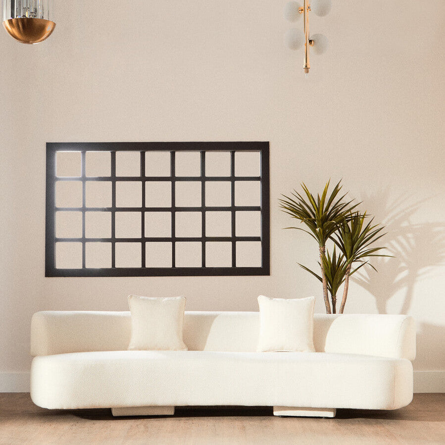 Ozzano Cream Linen Fabric 3 Seater Sofa