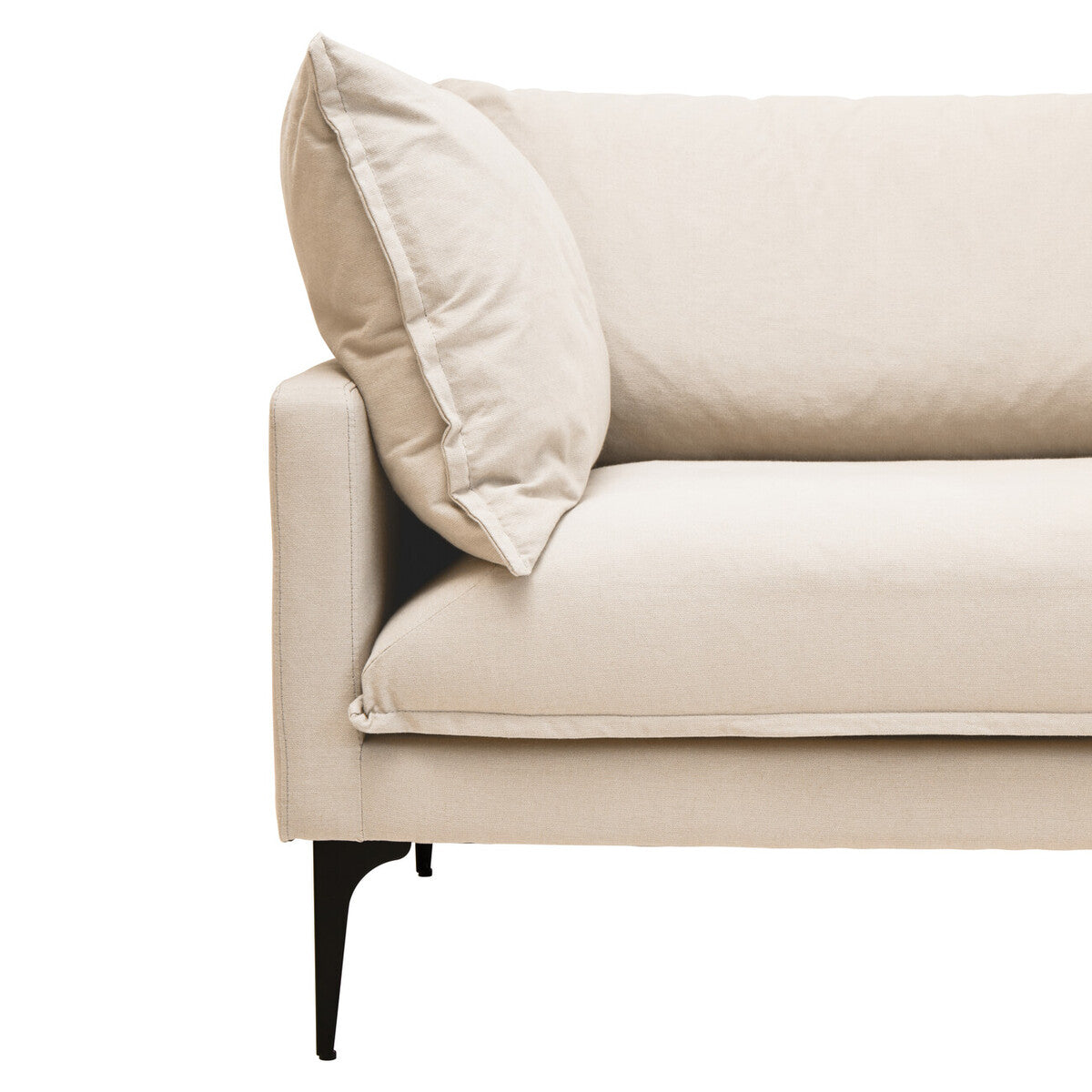 Troyes Cream Three Seat Right Chaise Sofa