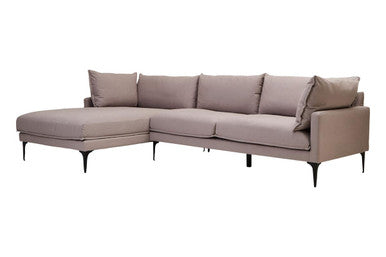 3 Seater Grey left Chaise Sofa, Comfee