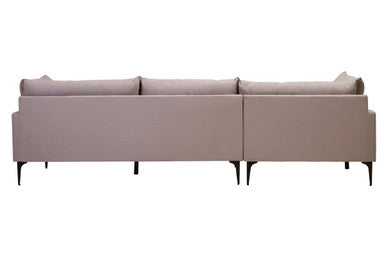 Troyes Grey Three Seat Left Chaise Sofa