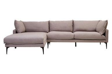 Troyes Grey Three Seat Left Chaise Sofa