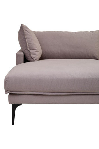Troyes Grey Three Seat Left Chaise Sofa
