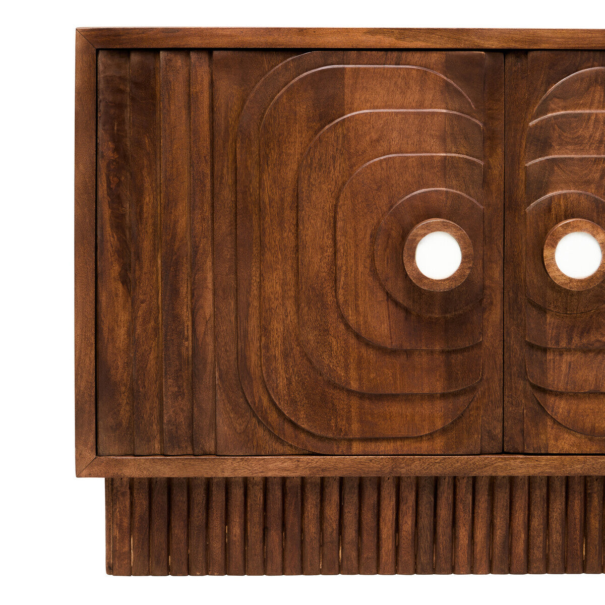 Sangar Two Door Mango Wood Carved Design Sideboard
