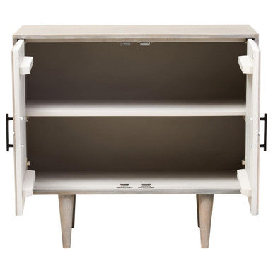 Satna Jute Black and White Design Mango Wood Sideboard