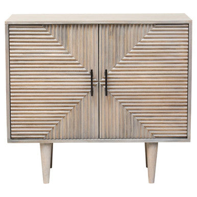 Satna Jute Black and White Design Mango Wood Sideboard