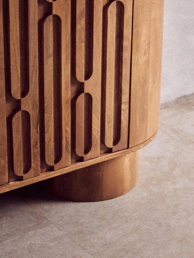 Torcino Two Door Brown Mango Wood Cabinet