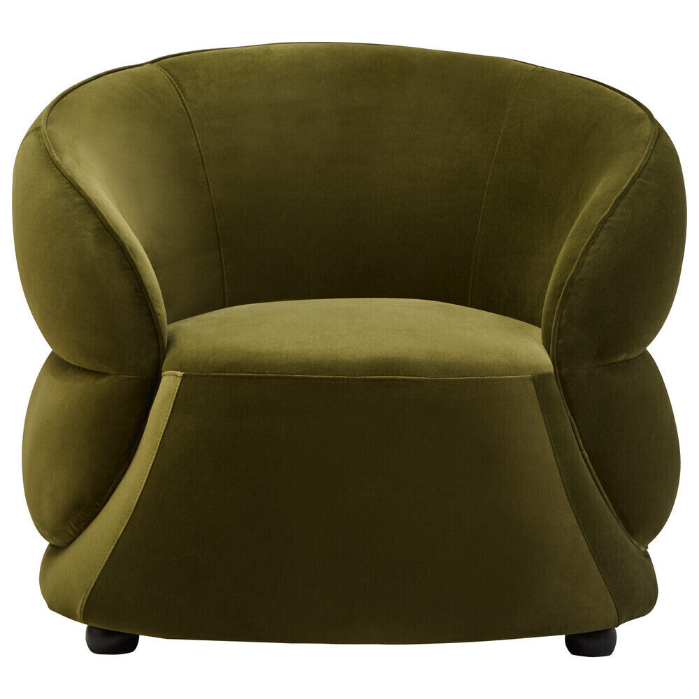 Forest Green Curved Velvet Chair | Darla