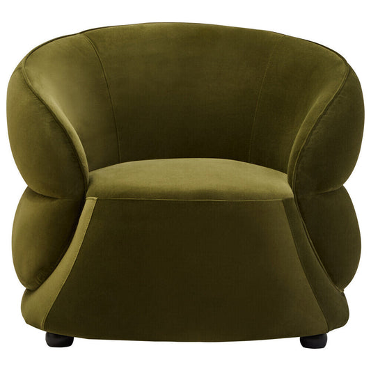 Forest Green Curved Velvet Chair | Darla
