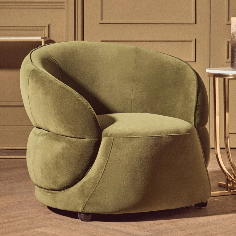Forest Green Curved Velvet Chair | Darla