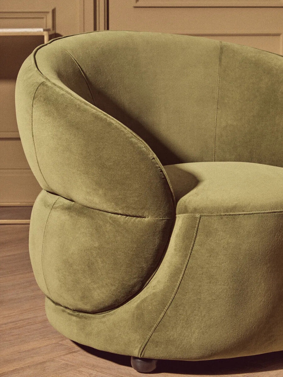 Forest Green Curved Velvet Chair | Darla
