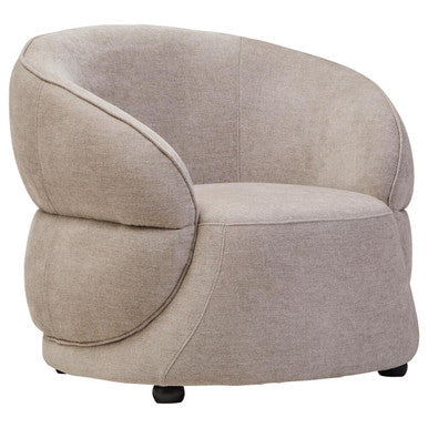 Taupe Chenille Effect Curved Chair | Daphne