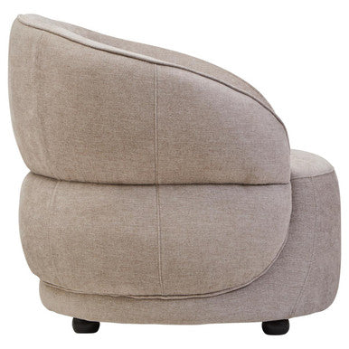 Taupe Chenille Effect Curved Chair | Daphne
