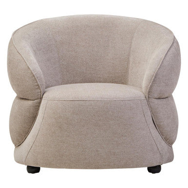Taupe Chenille Effect Curved Chair | Daphne