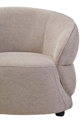 Taupe Chenille Effect Curved Chair | Daphne