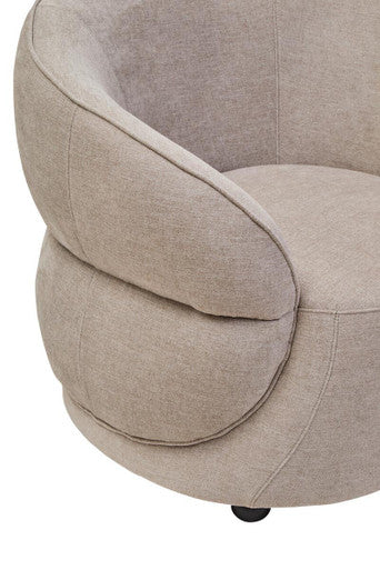 Taupe Chenille Effect Curved Chair | Daphne
