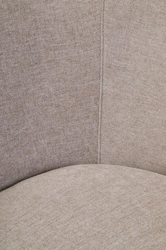 Taupe Chenille Effect Curved Chair | Daphne
