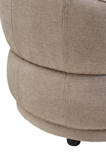 Taupe Chenille Effect Curved Chair | Daphne