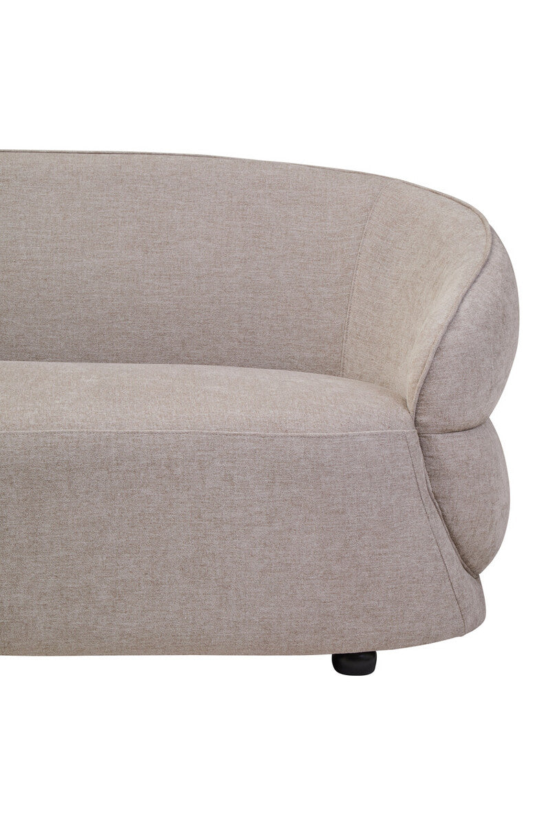 Daphne Curve Chenille Effect Taupe Three Seater Sofa