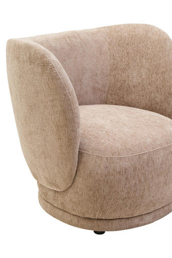 Delray Textured Chenille Effect Deep Stone Curve Chair