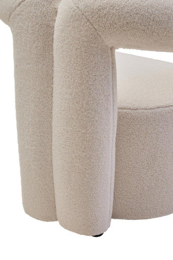 Davina Ivory Textured Boucle Effect Statement Chair