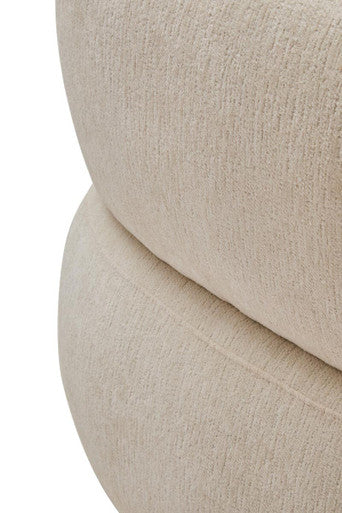 Dasha Textured Chenille Effect Ivory Curve Chair