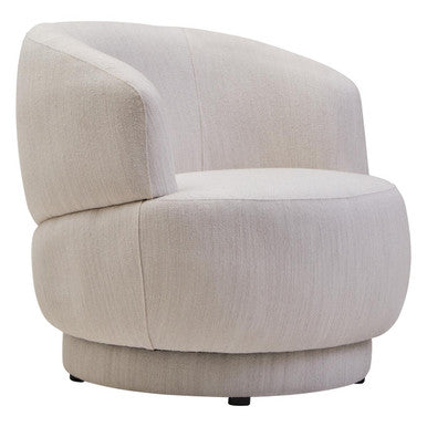 Dale Textured Linen Effect Beige Curve Chair