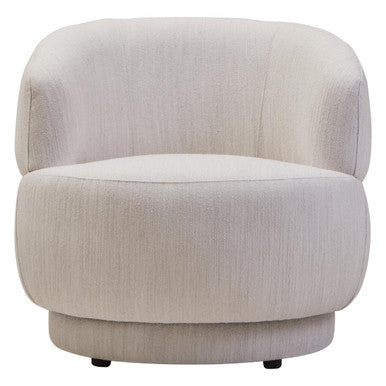 Dale Textured Linen Effect Beige Curve Chair
