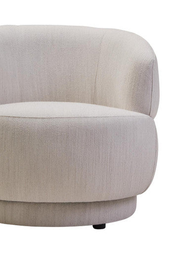 Dale Textured Linen Effect Beige Curve Chair