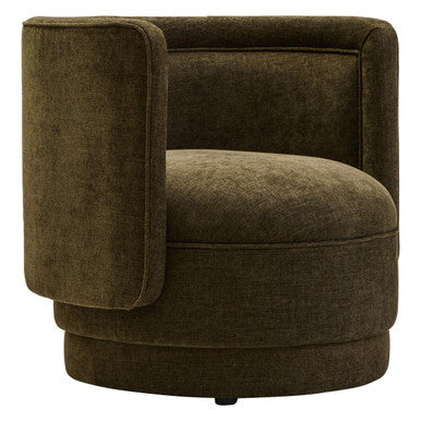 Forest Green Chenille Effect Curved Chair | Drake
