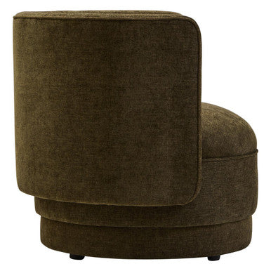 Forest Green Chenille Effect Curved Chair | Drake