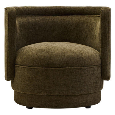 Forest Green Chenille Effect Curved Chair | Drake
