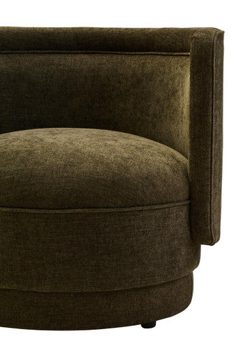 Forest Green Chenille Effect Curved Chair | Drake