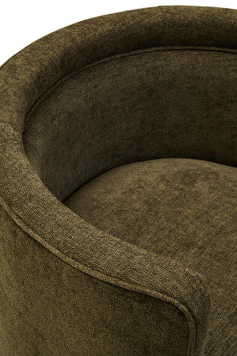 Forest Green Chenille Effect Curved Chair | Drake