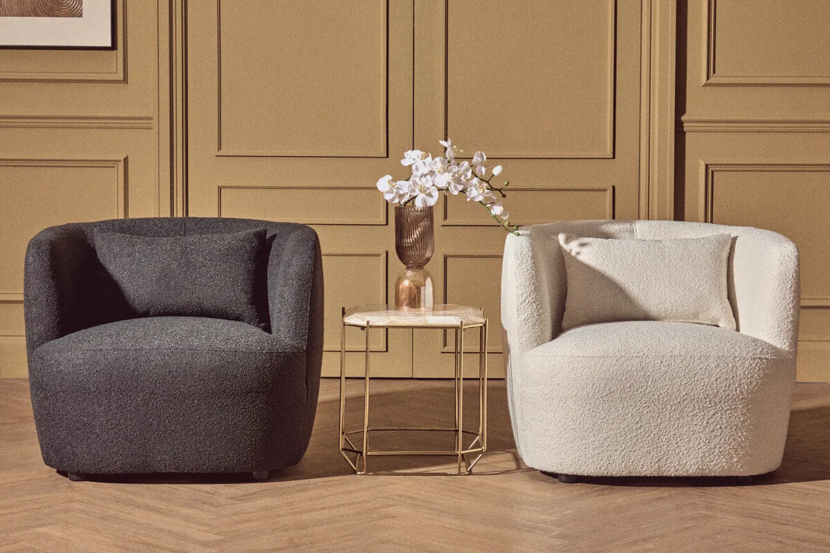 Textured Black Curved Chair | Bruge