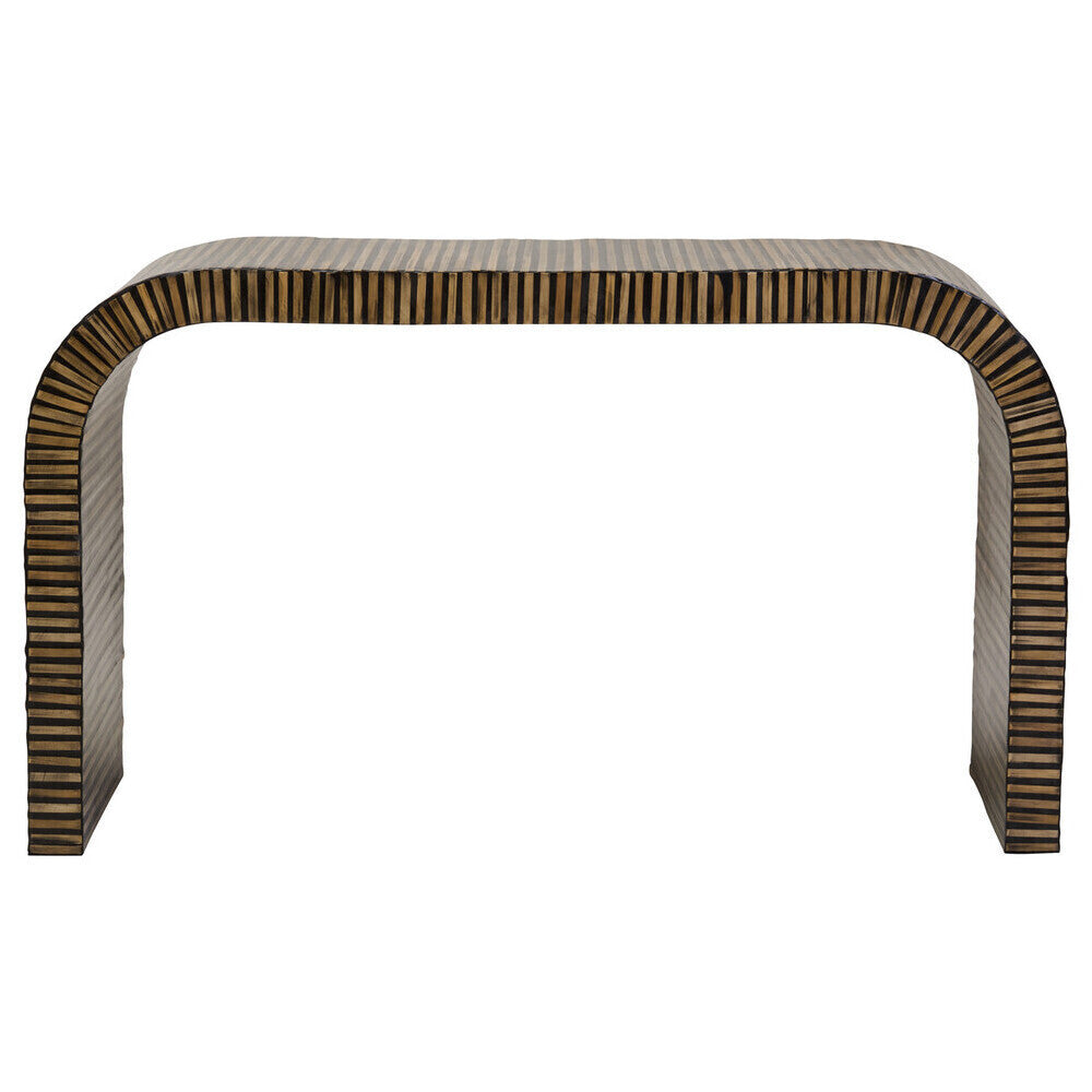 Bambusa Bamboo Inlay Curved Console Table