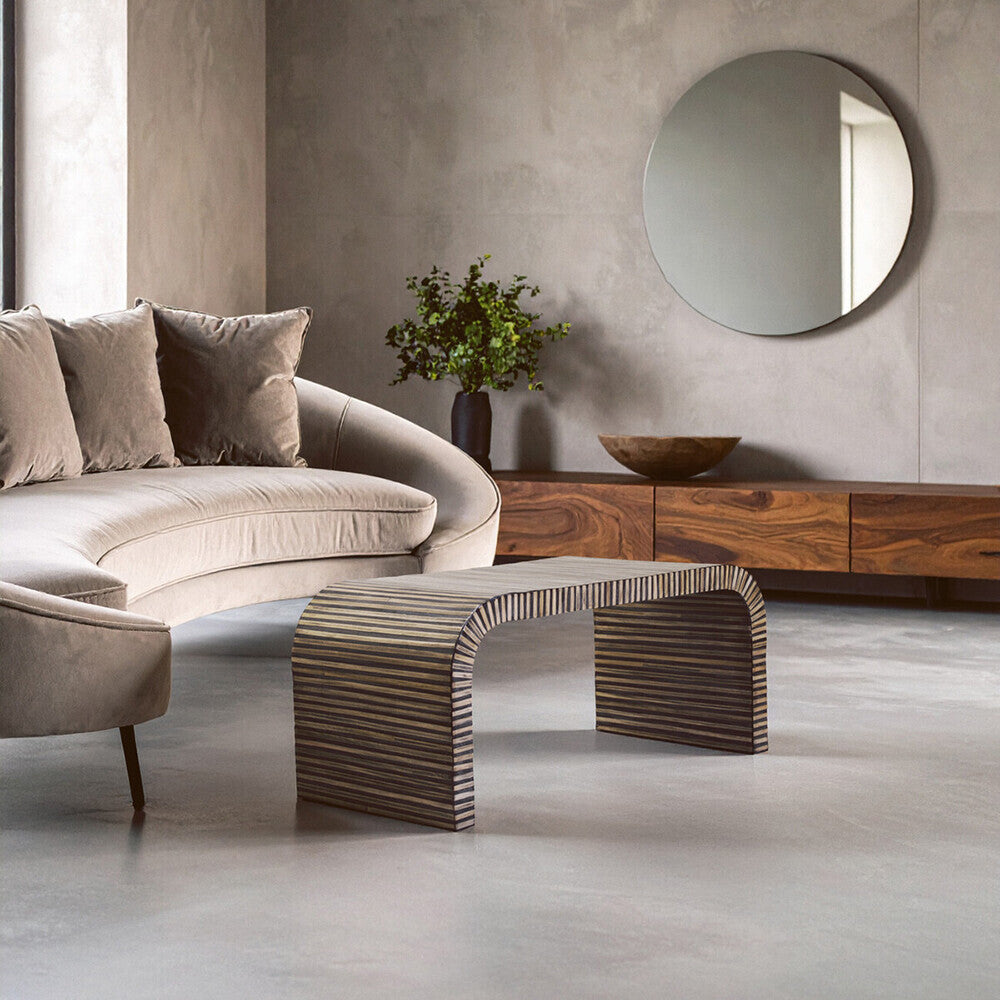 Bambusa Bamboo Inlay Curved Coffee Table
