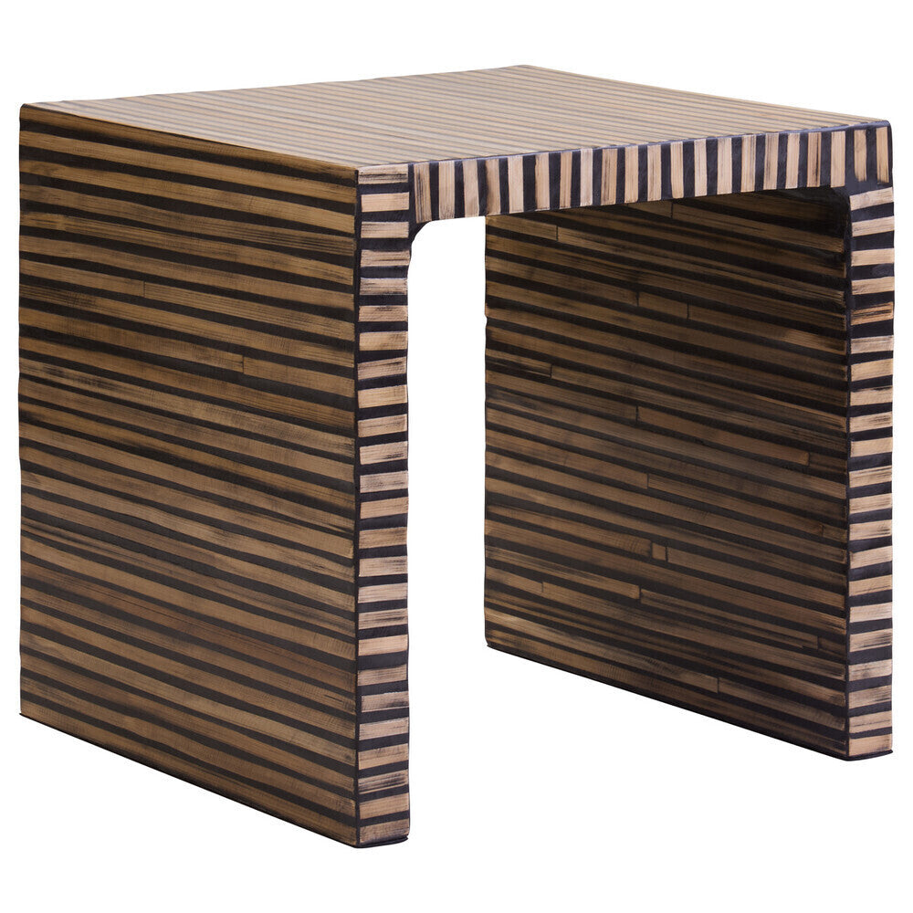 Bambusa Bamboo Inlay Curved Side Table