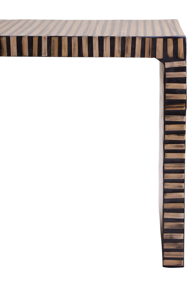 Bambusa Bamboo Inlay Curved Side Table