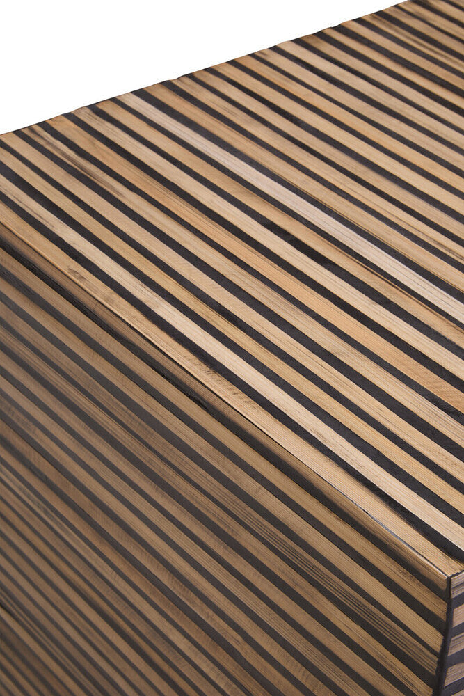 Bambusa Bamboo Inlay Curved Side Table