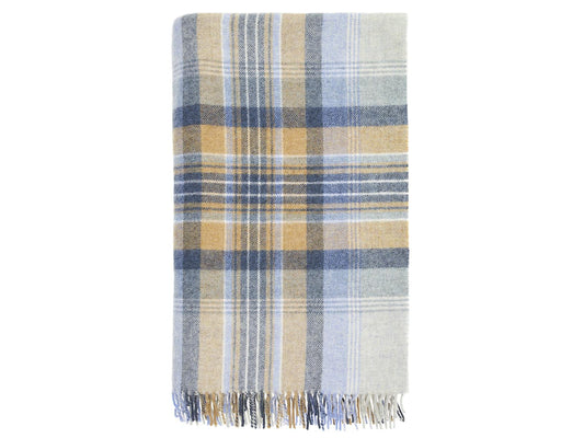 Kintyre Shetland Pure New Wool Throw - Blue