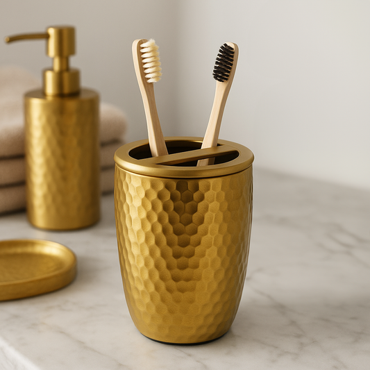 Allegra Hammered Effect Toothbrush Holder