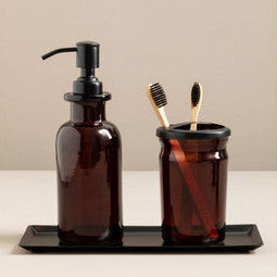 Allegra Kiara Brown Glass Soap Dispenser