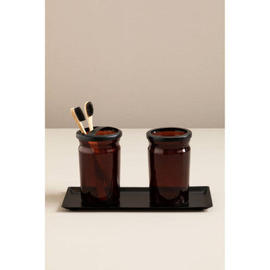 Allegra Kiara Black Bathroom Tray