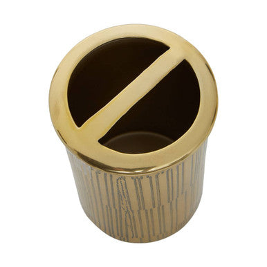 Allegra Line Effect Gold Toothbrush Holder
