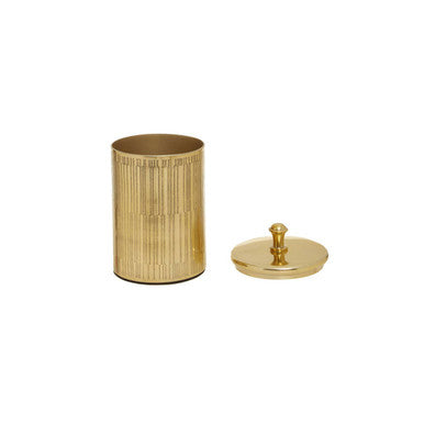Allegra Line Effect Gold Bathroom Jar